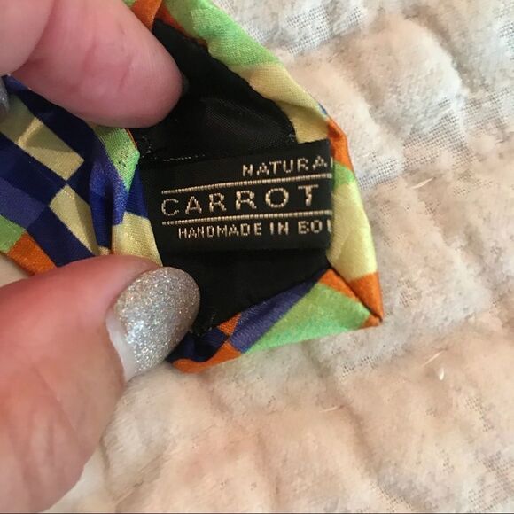 Vintage Carrot & Gibbs Graphic Geometric Tie EUC - Picture 2 of 3